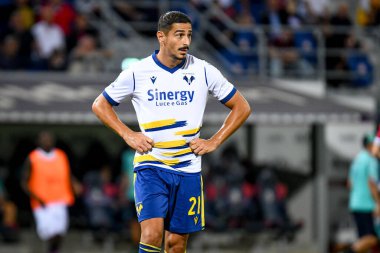 Koray Gunter (Verona) İtalya futbol takımı Serie A maçında Bologna FC - Hellas Verona FC maçı sırasında İtalya 'nın Bologna kentindeki Renato Dall & # 39; Ara Stadyumu' nda yapıldı.