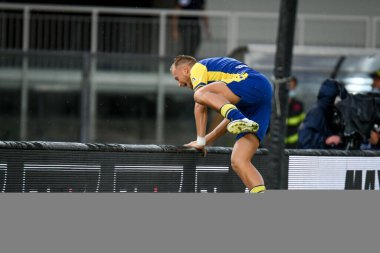 Antonin Barak (Verona), İtalya 'nın Verona kentindeki Marcantonio Bentegodi Stadyumu' nda oynanan Hellas Verona FC maçında 1-1 'lik gol attıktan sonra kutluyor.