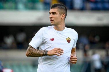 Gianluca Mancini (Roma) İtalyan futbol takımı Serie A maçında Hellas Verona FC - AS Roma maçında Verona, İtalya 'daki Marcantonio Bentegodi stadyumunda, 19 Eylül 2021 - Fotoğraf: Ettore Griffoni