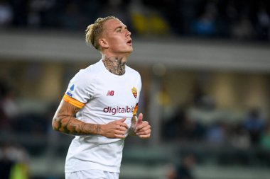 Rick Karsdorp (Roma) İtalyan futbol takımı Serie A maçında Hellas Verona FC - AS Roma maçında Verona, İtalya 'daki Marcantonio Bentegodi stadyumunda, 19 Eylül 2021 - Fotoğraf: Ettore Griffoni