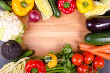 Taze sebze, sonbahar arka plan. Sağlıklı beslenme çerçeve.