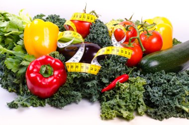 Sebze ve ölçüm bandı, diyet kavramı