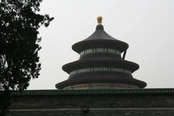 Ősi Épületek Városfal Mögött Pagoda Kaputorony — Stock Fotó