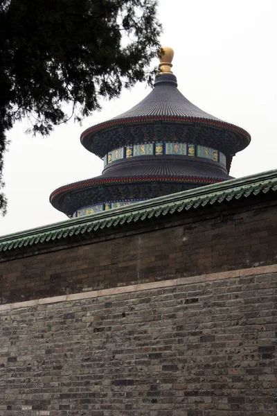 Oude Gebouwen Achter Stadsmuur Pagoda Poorttoren — Stockfoto