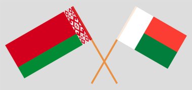 Madagaskar ve Belarus 'un çapraz bayrakları