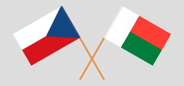 Madagaskar ve Çek Cumhuriyeti 'nin çapraz bayrakları