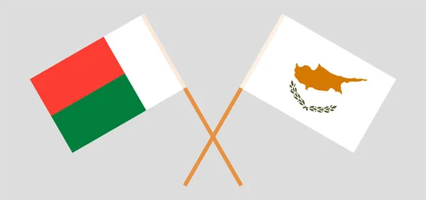 Madagaskars och Cyperns flagg — Stock vektor