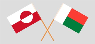 Madagaskar ve Grönland 'ın çapraz bayrakları
