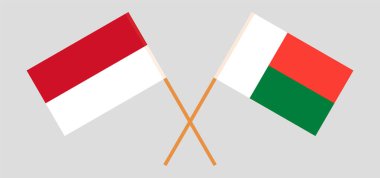Madagaskar ve Endonezya 'nın çapraz bayrakları