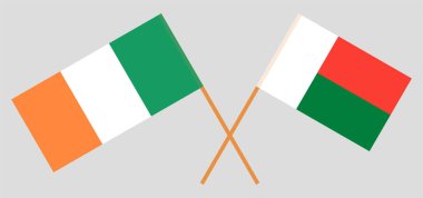 Madagaskar ve İrlanda 'nın çapraz bayrakları
