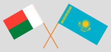 Madagaskar ve Kazakistan 'ın çapraz bayrakları