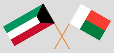 Madagaskar ve Kuveyt 'in çapraz bayrakları