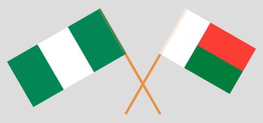 Madagaskar ve Nijerya 'nın çapraz bayrakları