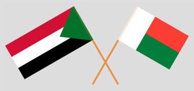 Madagaskar ve Sudan 'ın çapraz bayrakları