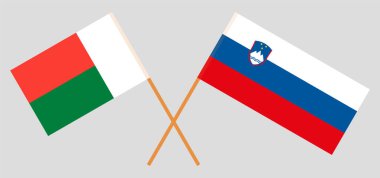 Madagaskar ve Slovenya 'nın çapraz bayrakları