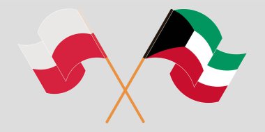 Polonya ve Kuveyt 'in çapraz ve dalgalı bayrakları