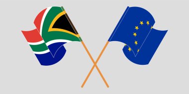 Güney Afrika ve AB 'nin çapraz ve dalgalı bayrakları