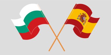 Bulgaristan ve İspanya 'nın çapraz ve dalgalı bayrakları