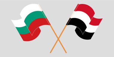 Bulgaristan ve Yemen 'in çapraz ve dalgalı bayrakları
