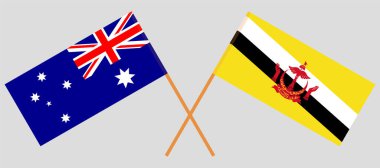 Brunei ve Avustralya 'nın çapraz bayrakları