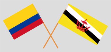 Brunei ve Kolombiya 'nın çapraz bayrakları