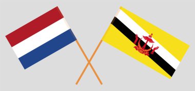 Brunei ve Hollanda 'nın çapraz bayrakları