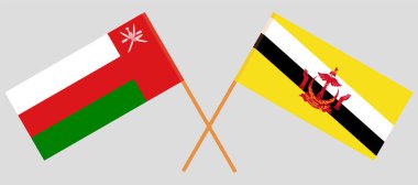 Brunei ve Umman 'ın çapraz bayrakları