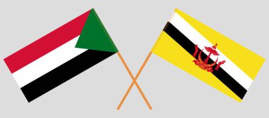 Brunei ve Sudan 'ın çapraz bayrakları
