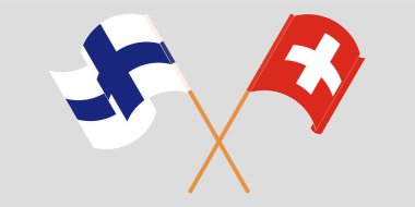 İsviçre ve Finlandiya 'nın çapraz ve dalgalı bayrakları