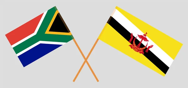 ブルネイとRSAの国境を越えた旗 — ストックベクタ