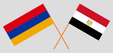 Mısır ve Ermenistan 'ın çapraz bayrakları