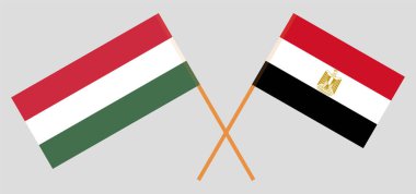 Mısır ve Macaristan 'ın çapraz bayrakları