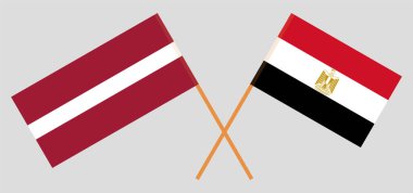 Mısır ve Letonya 'nın çapraz bayrakları
