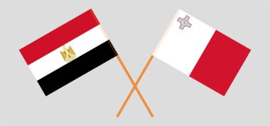 Mısır ve Malta 'nın çapraz bayrakları
