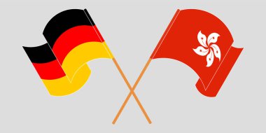Hong Kong ve Almanya 'nın çapraz ve dalgalı bayrakları