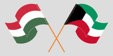 Macaristan ve Kuveyt 'in çapraz ve dalgalı bayrakları