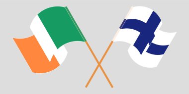 İrlanda ve Finlandiya 'nın çapraz ve dalgalı bayrakları