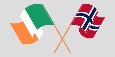 İrlanda ve Norveç 'in çapraz ve dalgalı bayrakları