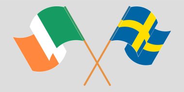 İrlanda ve İsveç 'in çapraz ve dalgalı bayrakları