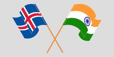 İzlanda ve Hindistan 'ın çapraz bayrakları