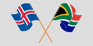 İzlanda ve RSA 'nın çapraz ve dalgalı bayrakları