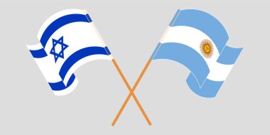 İsrail ve Arjantin 'in çapraz ve dalgalı bayrakları