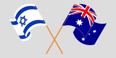 İsrail ve Avustralya 'nın çapraz ve dalgalı bayrakları