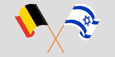 İsrail ve Belçika 'nın çapraz ve dalgalı bayrakları