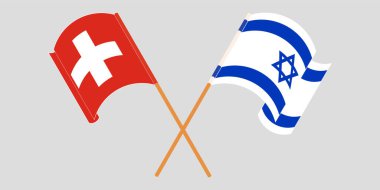 İsrail ve İsviçre 'nin çapraz ve dalgalı bayrakları