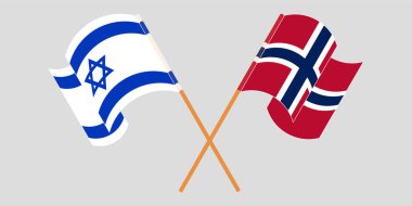 İsrail ve Norveç 'in çapraz ve dalgalı bayrakları