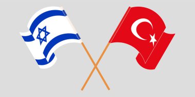 İsrail ve Türkiye 'nin çapraz ve dalgalı bayrakları