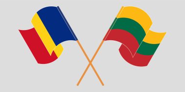 Romanya ve Litvanya 'nın çapraz ve dalgalı bayrakları