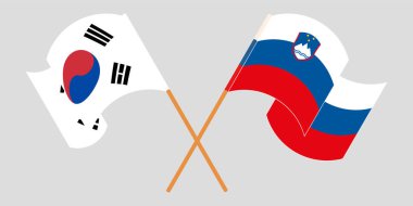 Slovenya ve Güney Kore 'nin çapraz ve dalgalı bayrakları