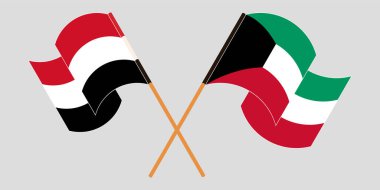 Yemen ve Kuveyt bayraklarını çaprazlayıp dalgalandırdılar.